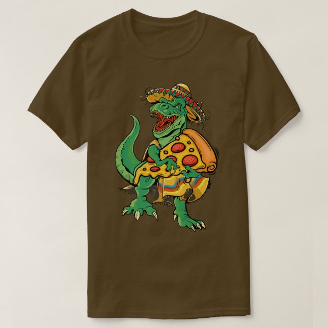 Pizza Cinco de Mayo Kids Boys Dinosaur T re Somber T-Shirt (Design Front)