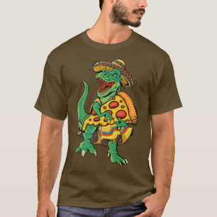 Pizza Cinco de Mayo Kids Boys Dinosaur T re Sombre T-Shirt