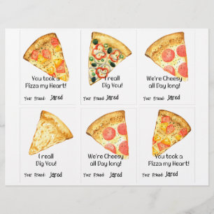 Pizza Class Cards 6 Personalise Name Custom Letterhead