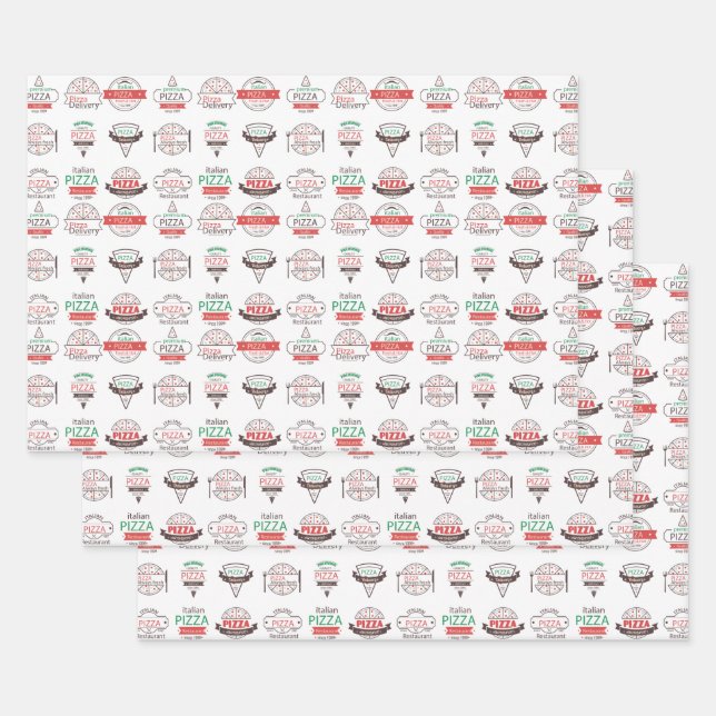 Pizza Collection Wrapping Paper Sheets (Set)