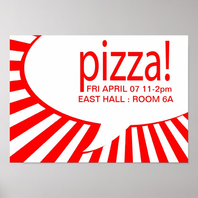 pizza! : comic speech bubble poster (Front)