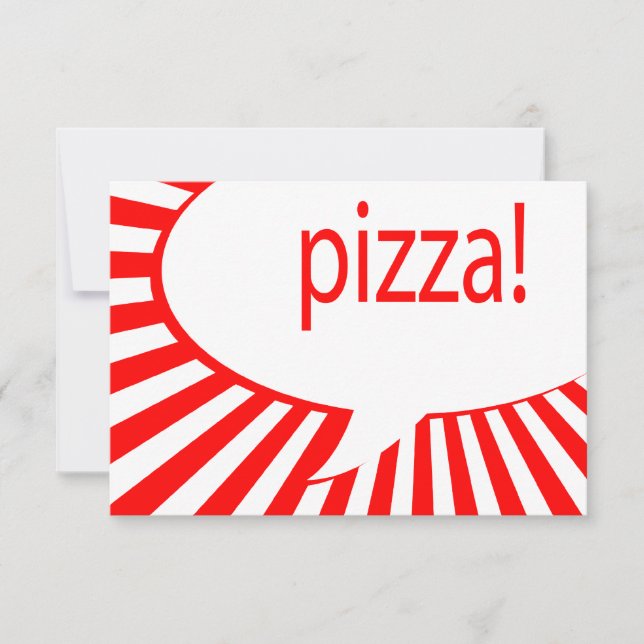 pizza! : comic talking bubble invitation (Front)