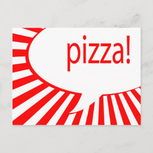 pizza comic talking bubble postcard