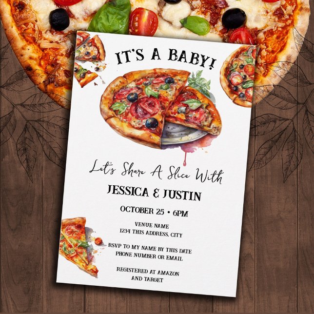 Pizza Couple Baby Shower Invitation (Creator Uploaded)