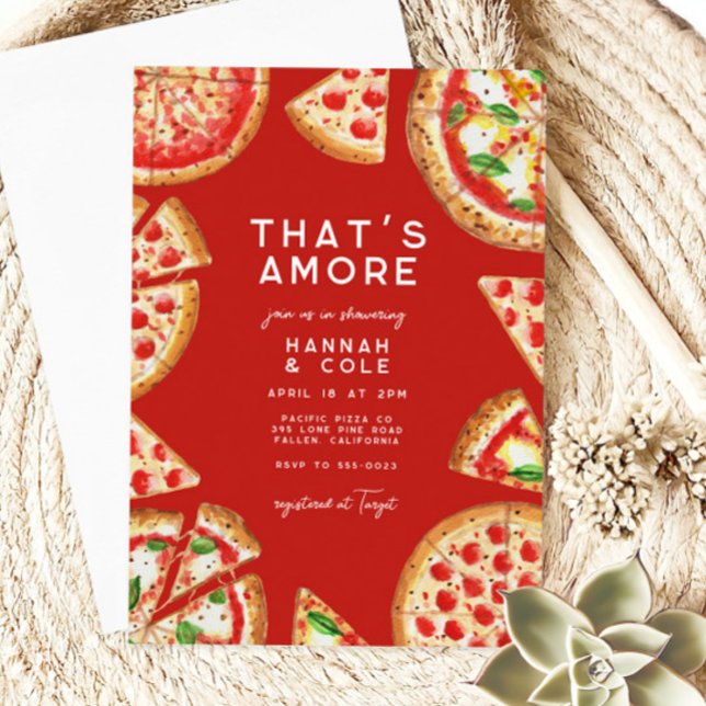 Pizza Couples Italian Bridal Shower That's Amore Invitation (Creator Uploaded)