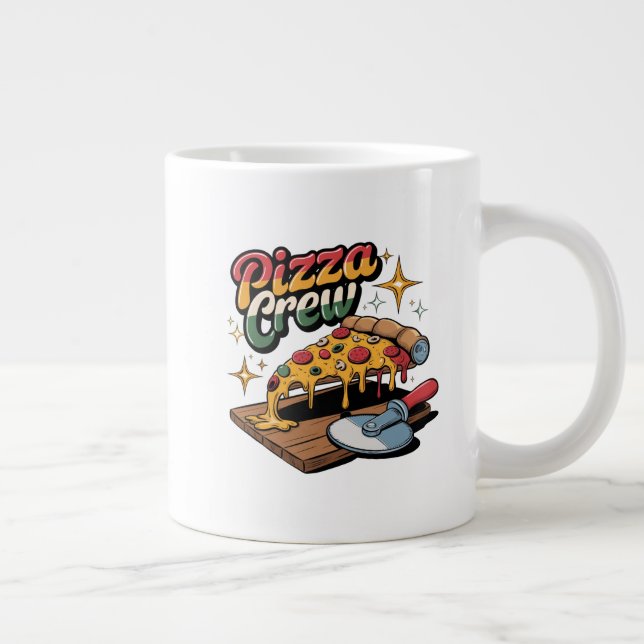 Pizza Crew Large Coffee Mug (Right)