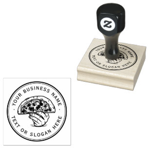 pizza Custom Business Logo Large Rubber Stamp
