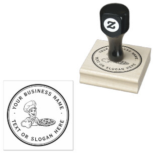 pizza Custom Business Logo Large  Rubber Stamp