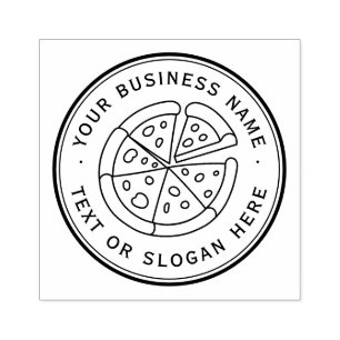 pizza Custom Business Logo Large Rubber Stamp