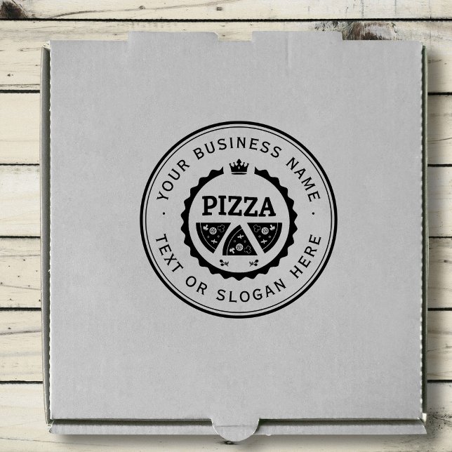 PIZZA  Custom Business Logo Large  Rubber Stamp (Creator Uploaded)