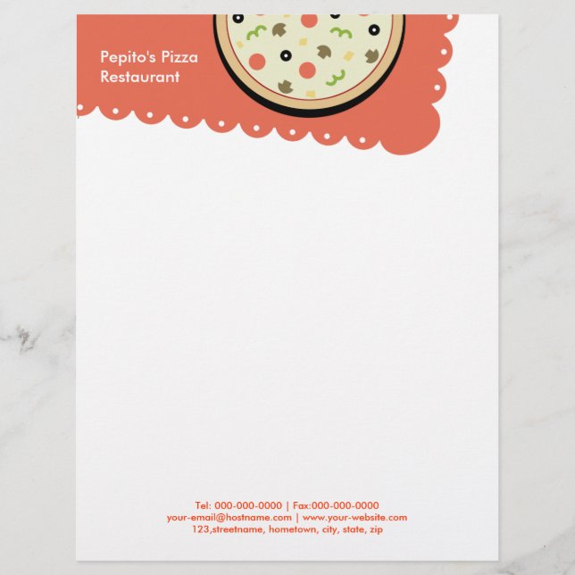 Pizza Customised Letterhead (Front)