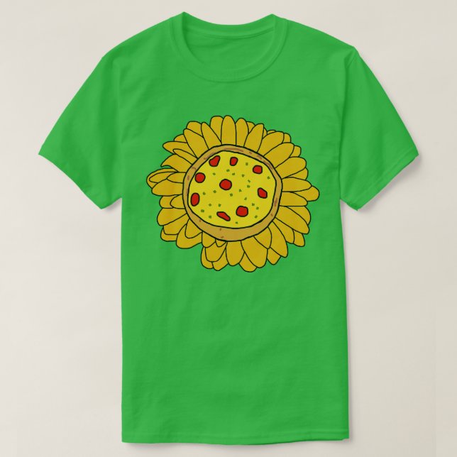 Pizza Daisy Flower T-Shirt (Design Front)