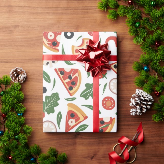 Pizza Day Pattern Wrapping Paper | Fun Foodie (Holiday Gift)