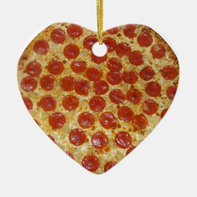 Pizza...Delicious Pepperoni Pizza Ceramic Tree Decoration (Front)