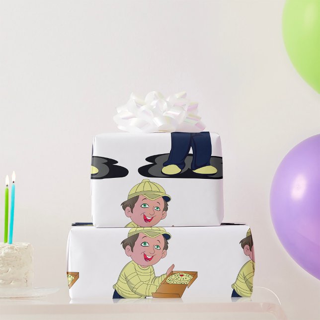 Pizza Delivery Boy Food Wrapping Paper (Creator Uploaded)