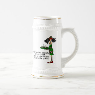 Pizza Delivery Humour Beer Stein