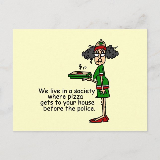 Pizza Delivery Humour Postcard (Front)