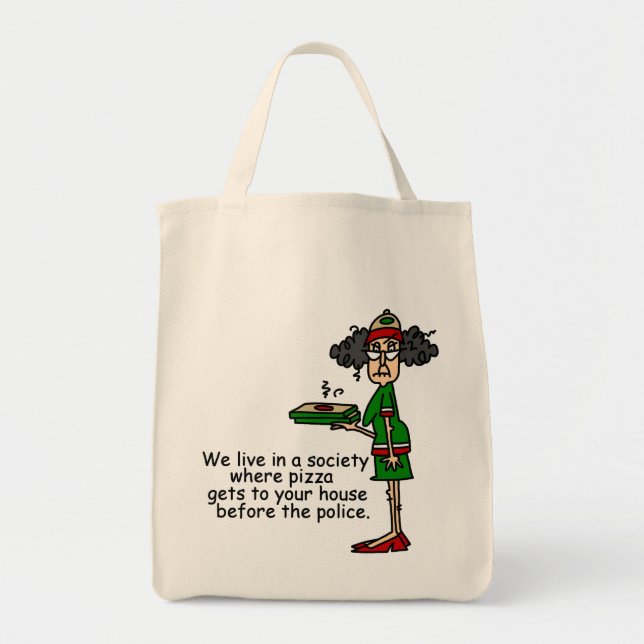 Pizza Delivery Humour Tote Bag (Front)