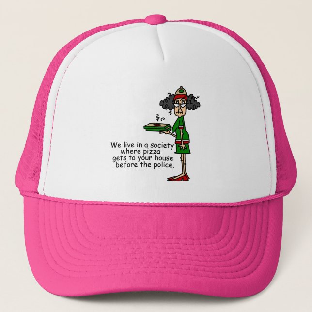 Pizza Delivery Humour Trucker Hat (Front)