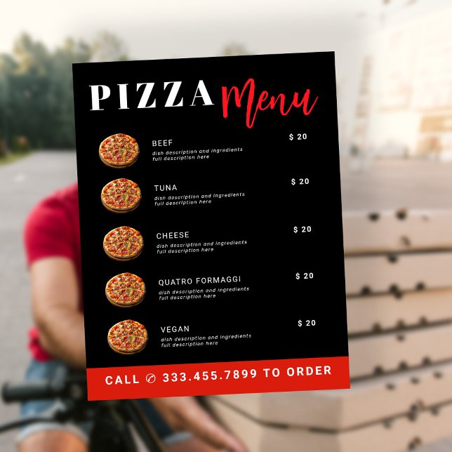 Pizza delivery promotional template menu (Creator Uploaded)