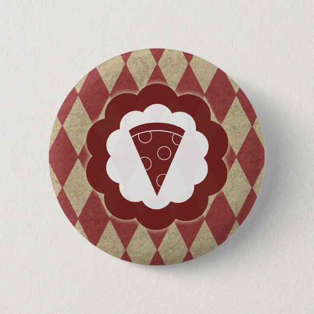 pizza diamonds 6 cm round badge (Front)