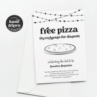 Pizza Diaper Party Funny Men Dad Shower Invitation