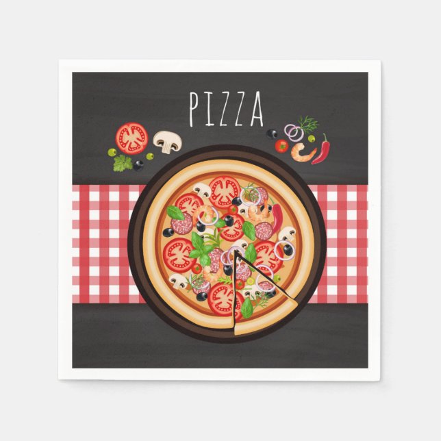 Pizza dinner party napkin (Front)