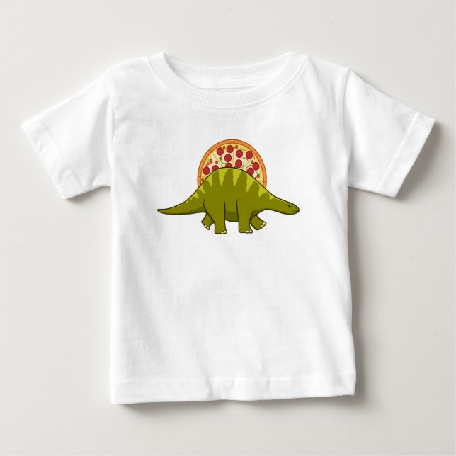 Pizza Dinosaur Baby T-Shirt (Front)
