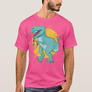Pizza Dinosaur Cool Retro Fun Weird Bizarre Art  T-Shirt