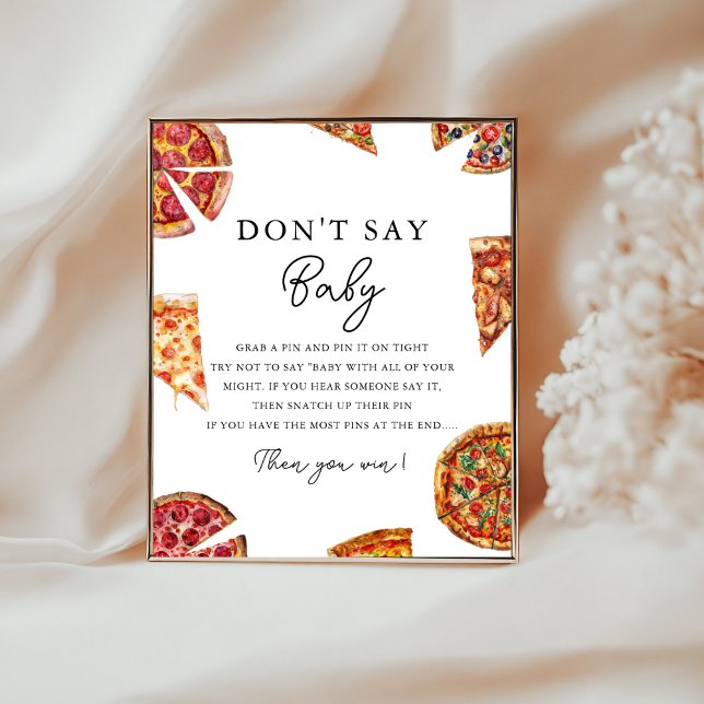 Pizza Don't Say Baby Shower Game Poster (Creator Uploaded)