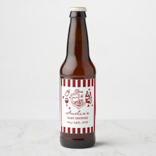 Pizza doodle special Delivery Baby Shower Beer Bottle Label