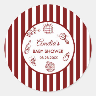 Pizza doodle special Delivery  Baby Shower Classic Round Sticker