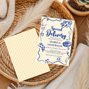 Pizza doodle special Delivery Baby Shower  Invitation