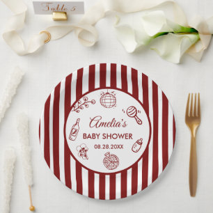 Pizza doodle special Delivery  Baby Shower Paper Plate
