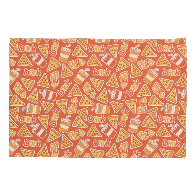 Pizza & Drink Pattern pillowcases (Back)