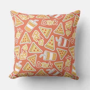 Pizza & Drink Pattern throw pillows