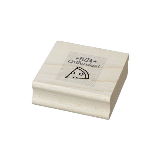 pizza enthusiast rubber stamp