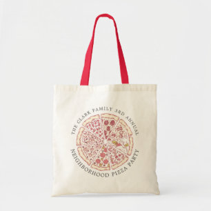 Pizza Event Themed Custom Text Tote Bag