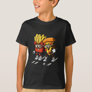 Pizza French Fries Ski Funny Skiier Fast Food Skii T-Shirt