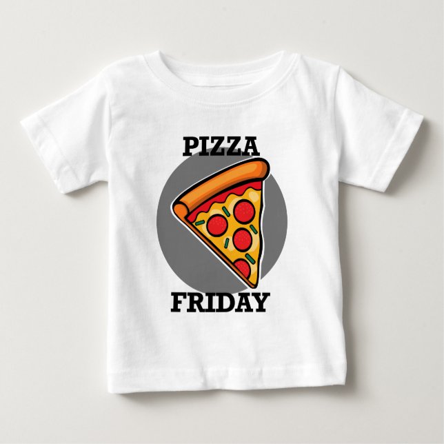 Pizza Friday Design - Baby Fine Jersey T-Shirt (Front)