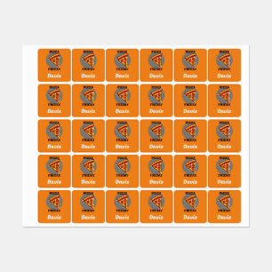 Pizza Friday Design - Small Square Clothing Label