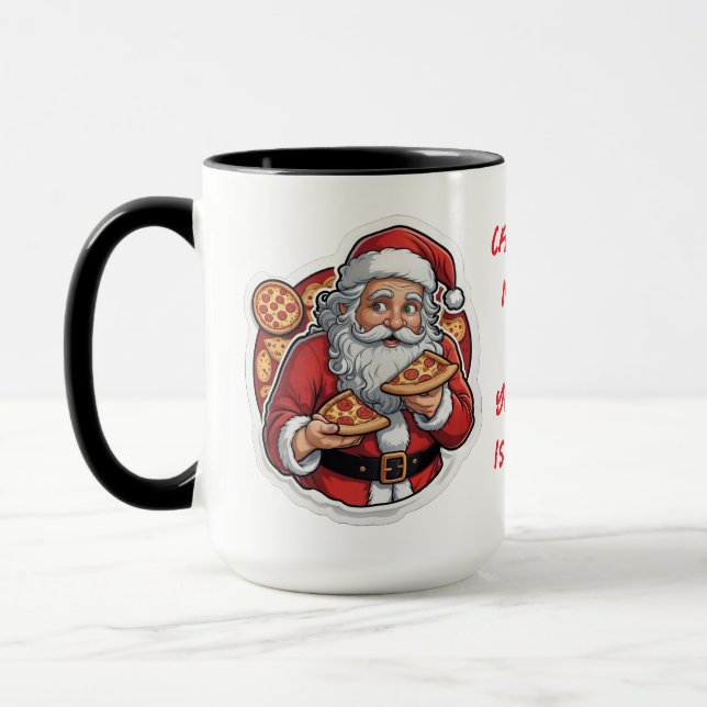  Pizza funny Christmas Mug editable (Left)