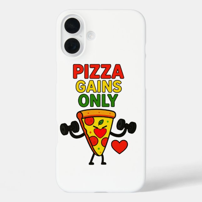 Pizza Gains Only – Funny Fitness Pizza Lover  Case-Mate iPhone Case (Back)