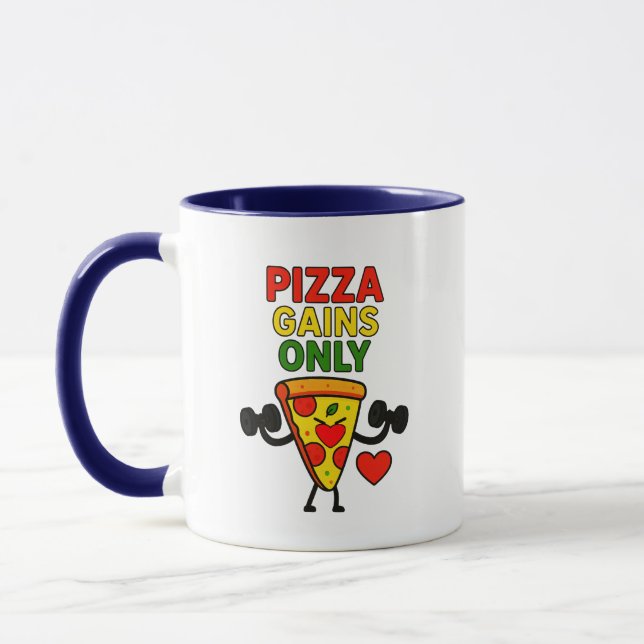 Pizza Gains Only – Humourous funny  Mug (Left)
