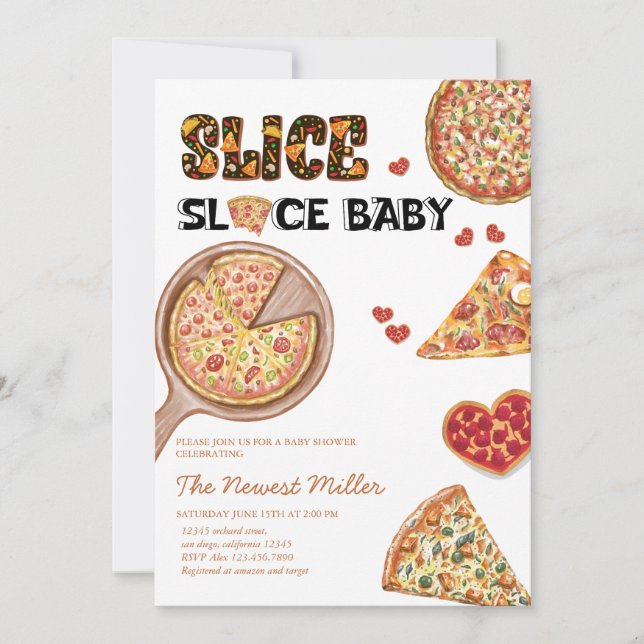 Pizza | Gender Neutral Baby Shower  Invitation (Front)