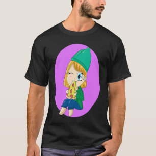 pizza girl food pepperoni cheese T-Shirt