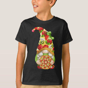 Pizza Gnome Cute Pizza Pattern Funny Gnomie T-Shirt