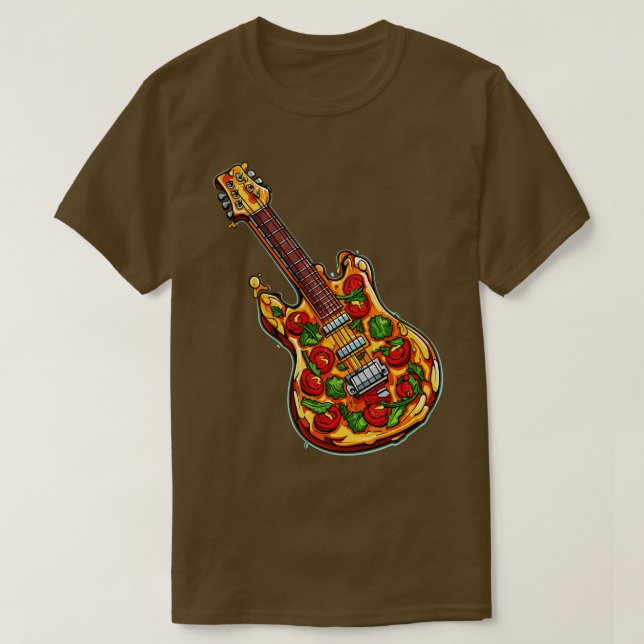 Pizza Guitar T-Shirt (Design Front)