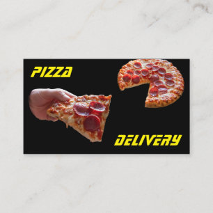 Pizza guy pizza delivery service as pizza taxi cab business card