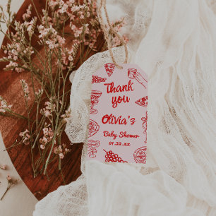 Pizza Hand Drawn Red Special Delivery Baby Shower Gift Tags